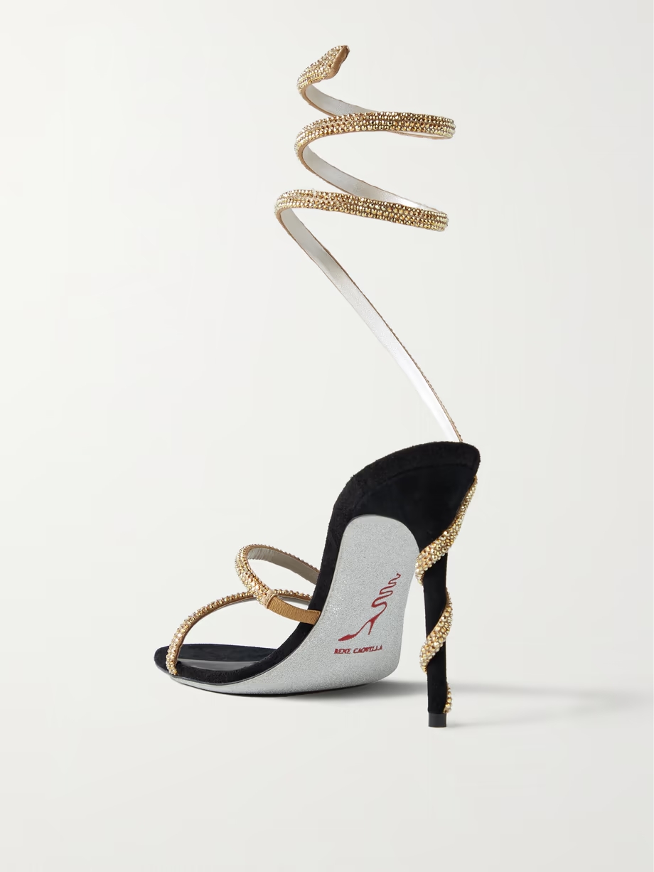 Crystal-embellished suede sandals Crystal-embellished suede sandals