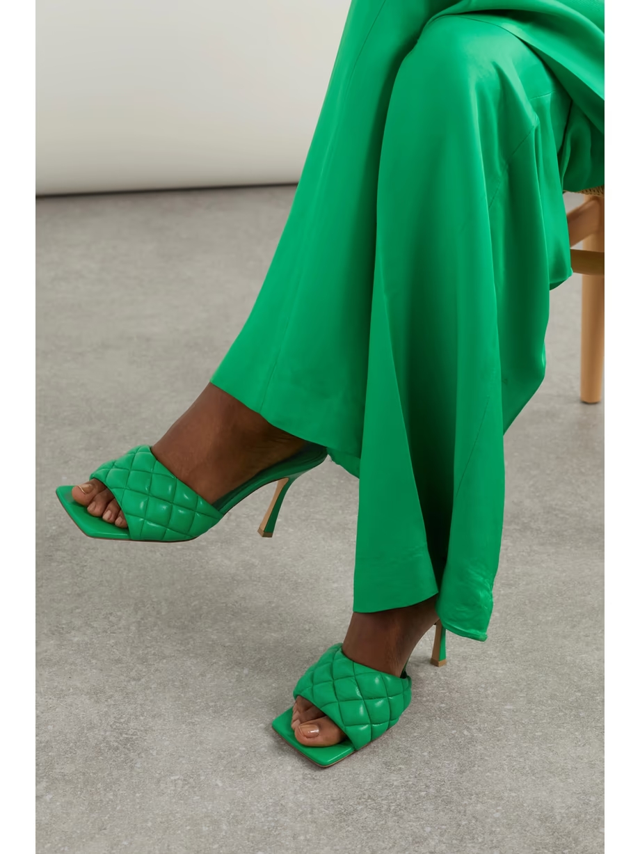 Quilted leather mules Quilted leather mules