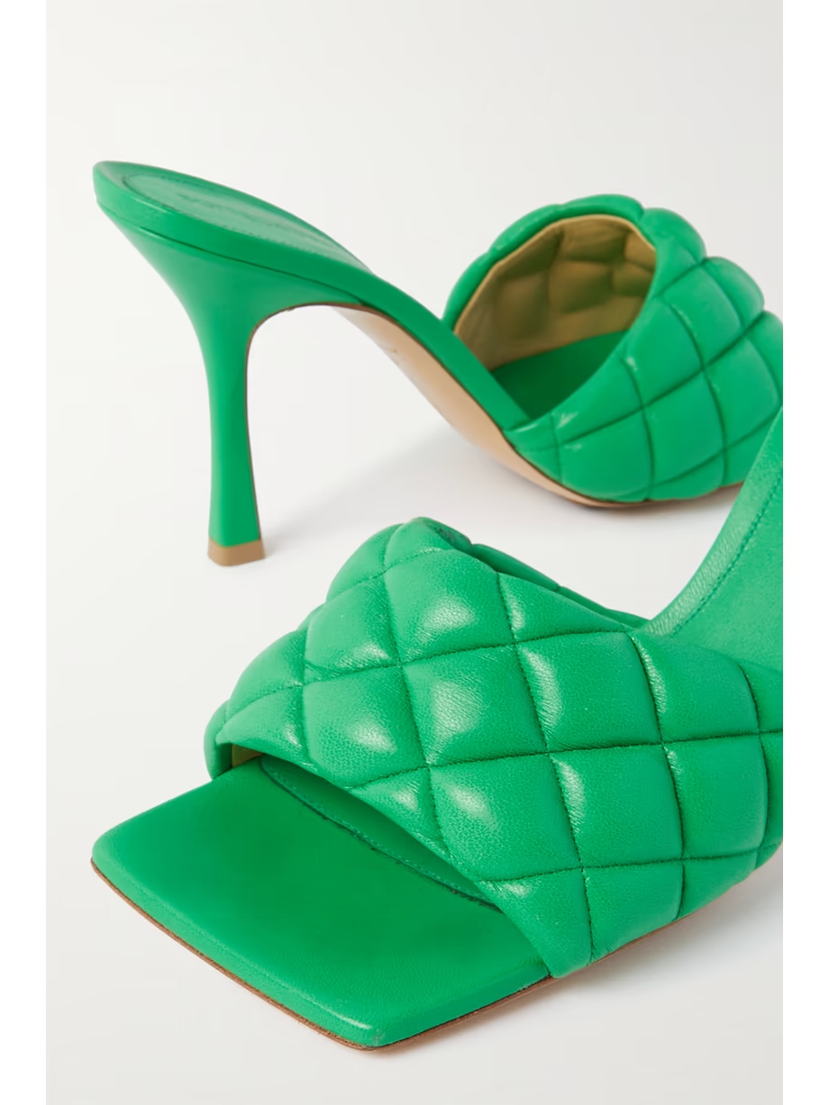 Quilted leather mules Quilted leather mules