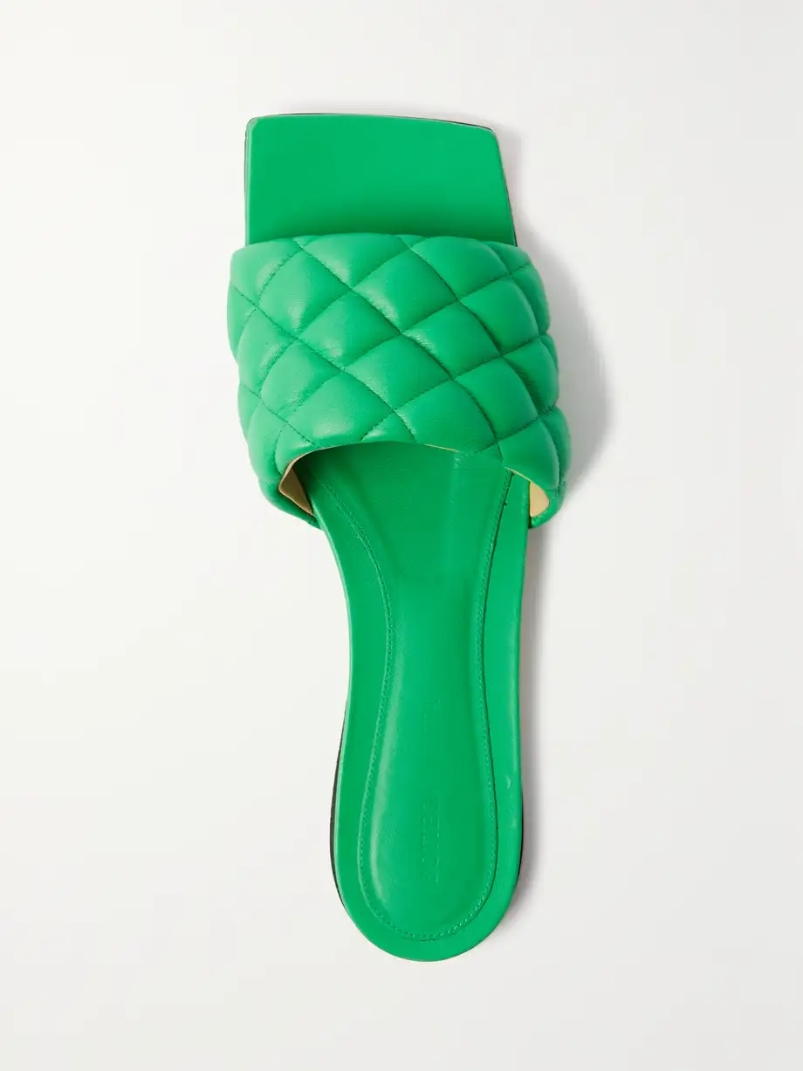Quilted leather slides Quilted leather slides