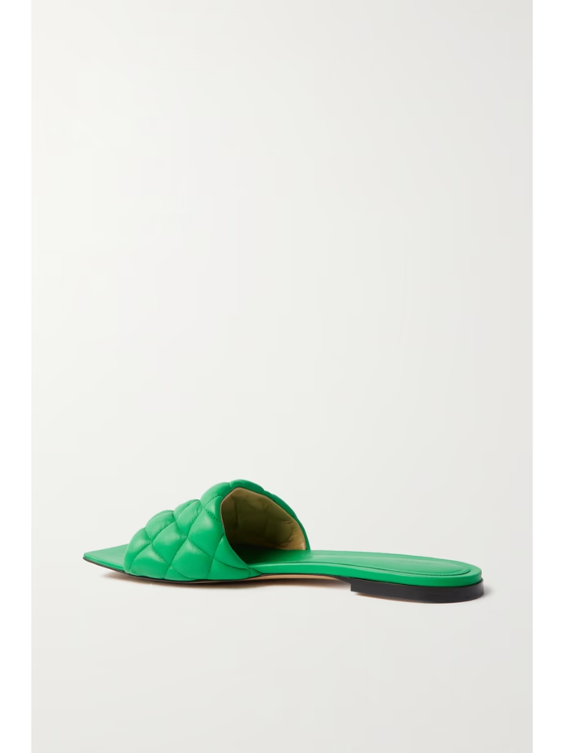 Quilted leather slides Quilted leather slides