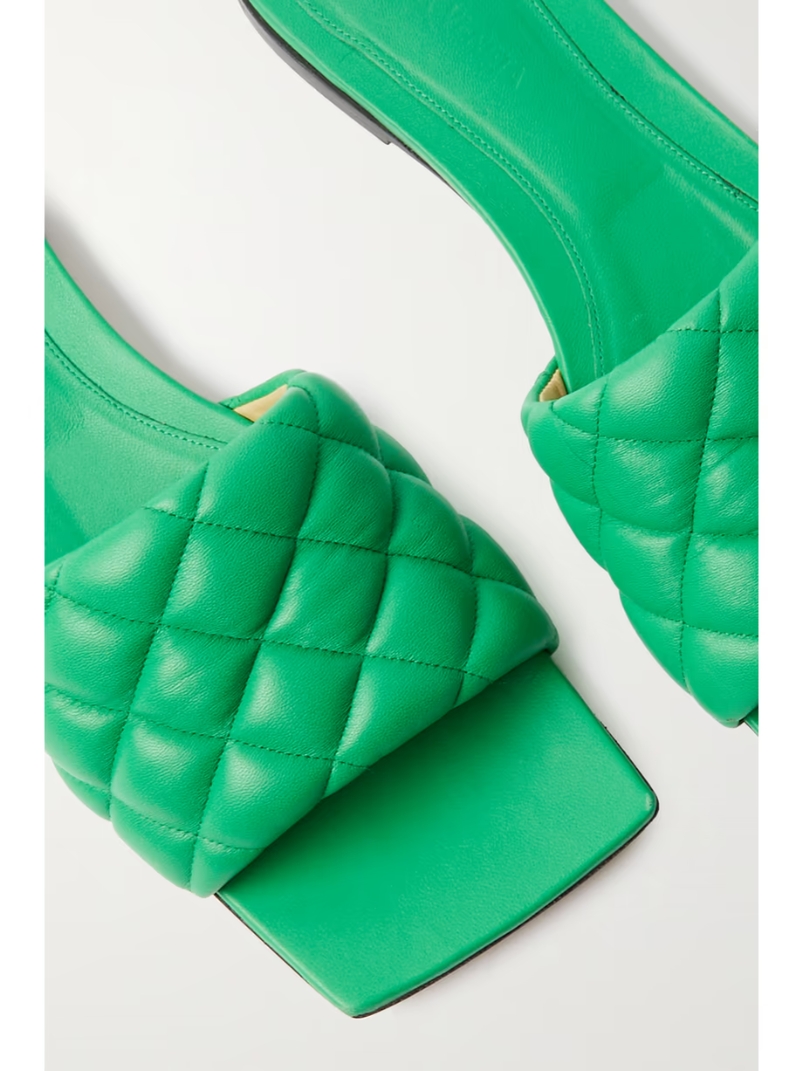 Quilted leather slides Quilted leather slides