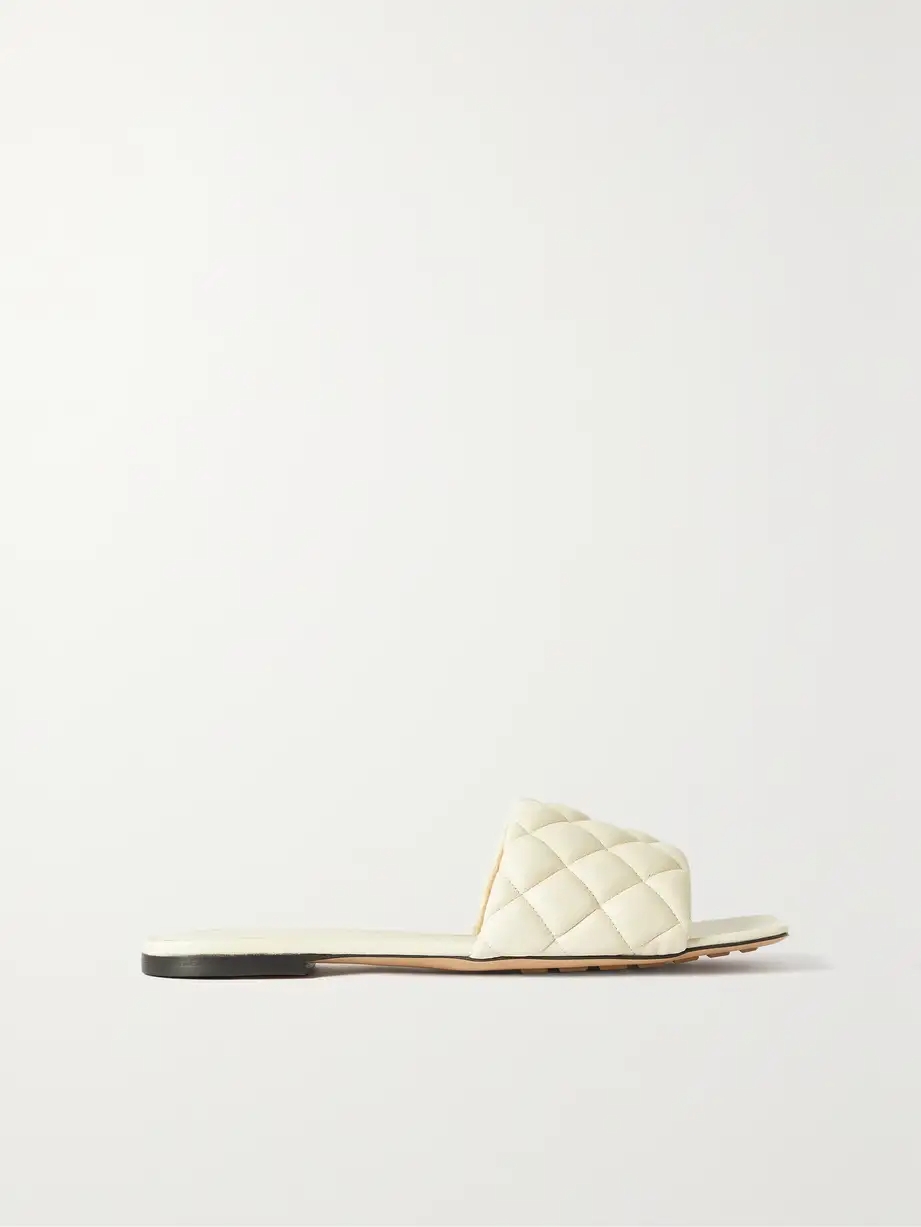 Quilted leather slides Quilted leather slides