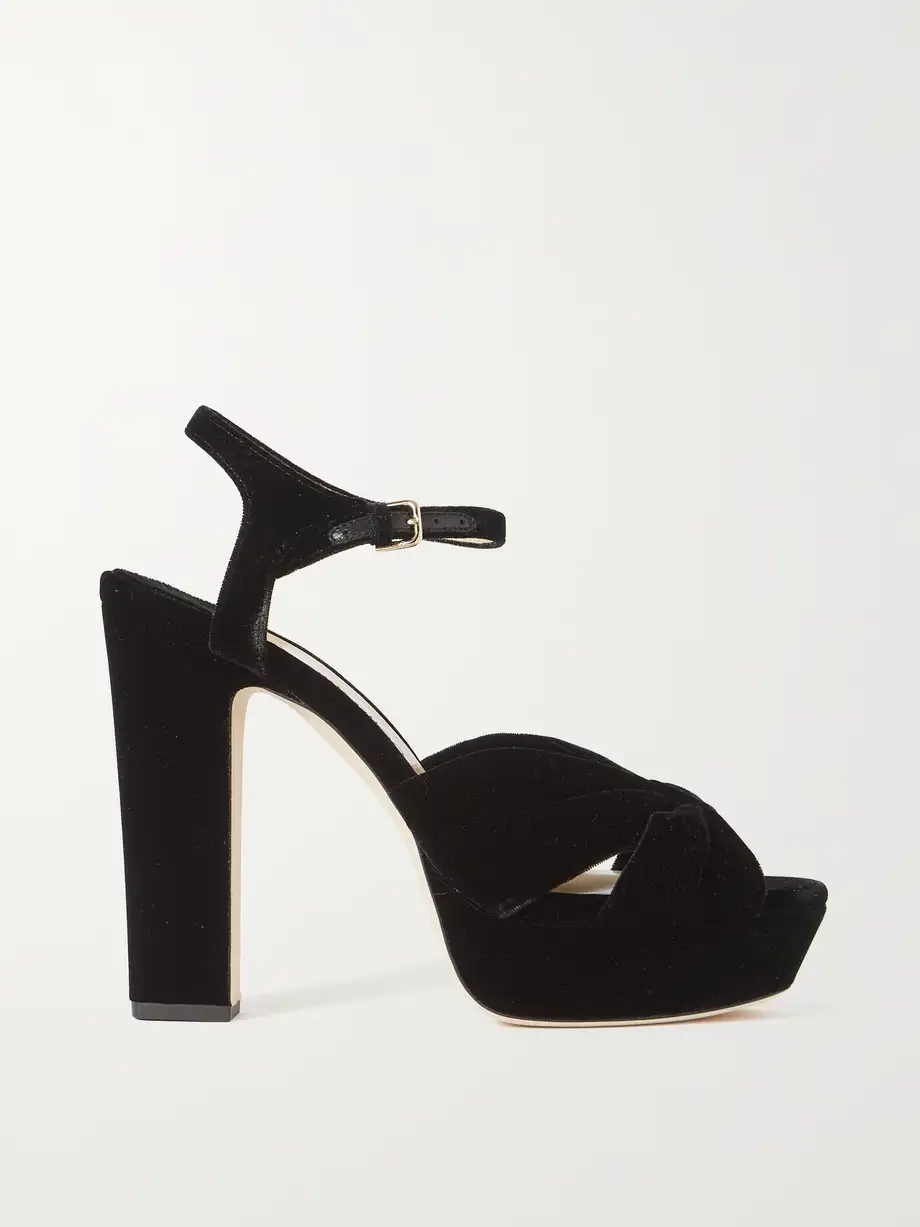 Heloise 120 knotted velvet platform sandals Heloise 120 knotted velvet platform sandals