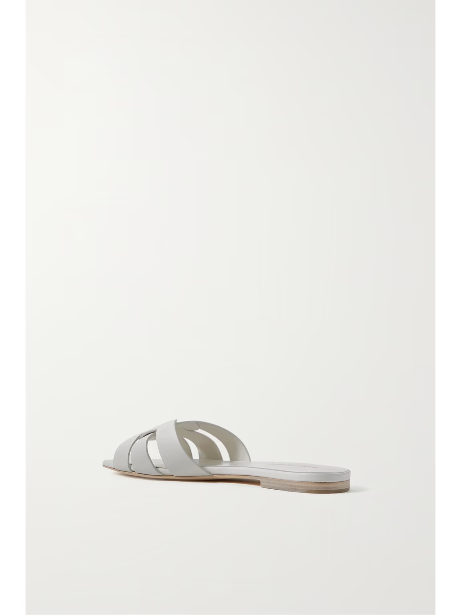 Tribute woven leather slides Tribute woven leather slides
