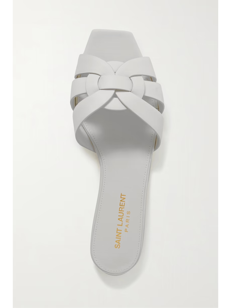 Tribute woven leather slides Tribute woven leather slides