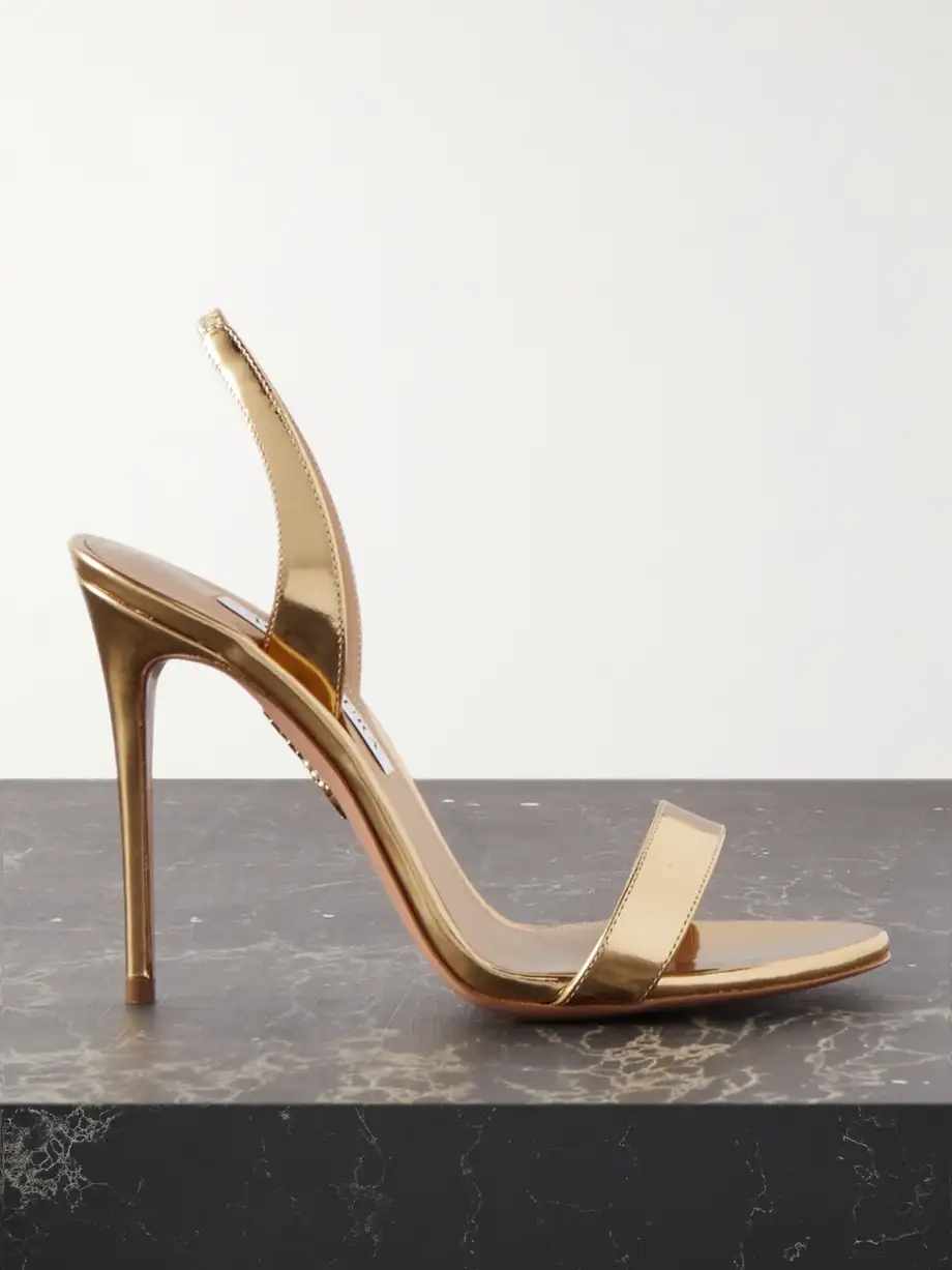 So Nude 105 mirrored-leather slingback sandals So Nude 105 mirrored-leather slingback sandals