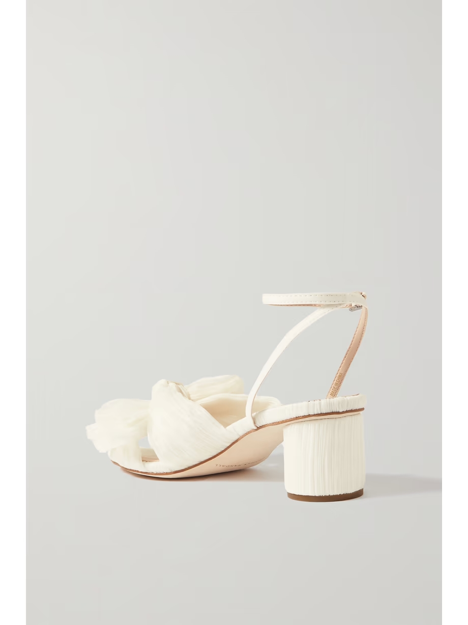 Dahlia faux leather-trimmed plissé-organza sandals Dahlia faux leather-trimmed plissé-organza sandals