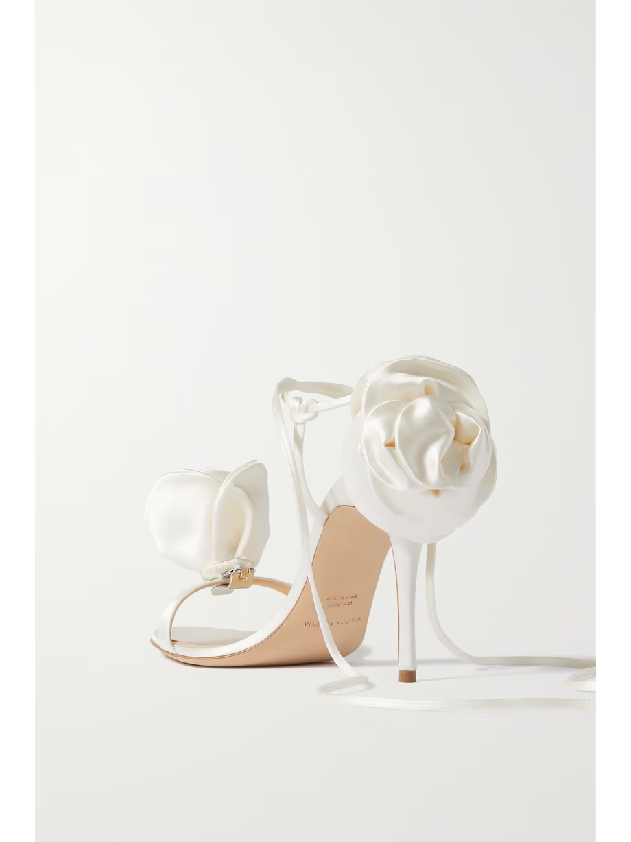 Appliquéd satin sandals Appliquéd satin sandals