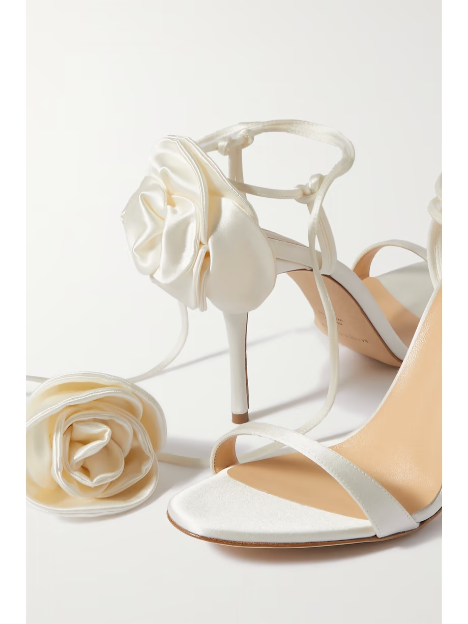 Appliquéd satin sandals Appliquéd satin sandals