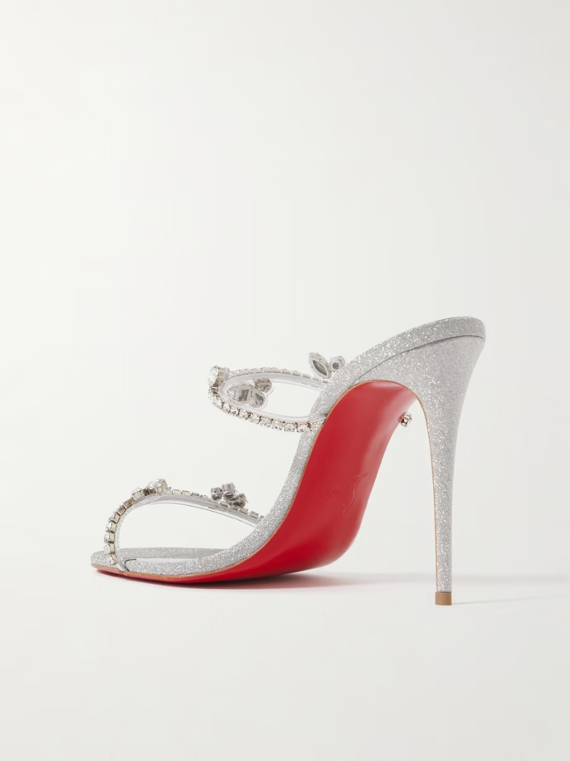 Just Queen 100 crystal-embellished PVC mules Just Queen 100 crystal-embellished PVC mules