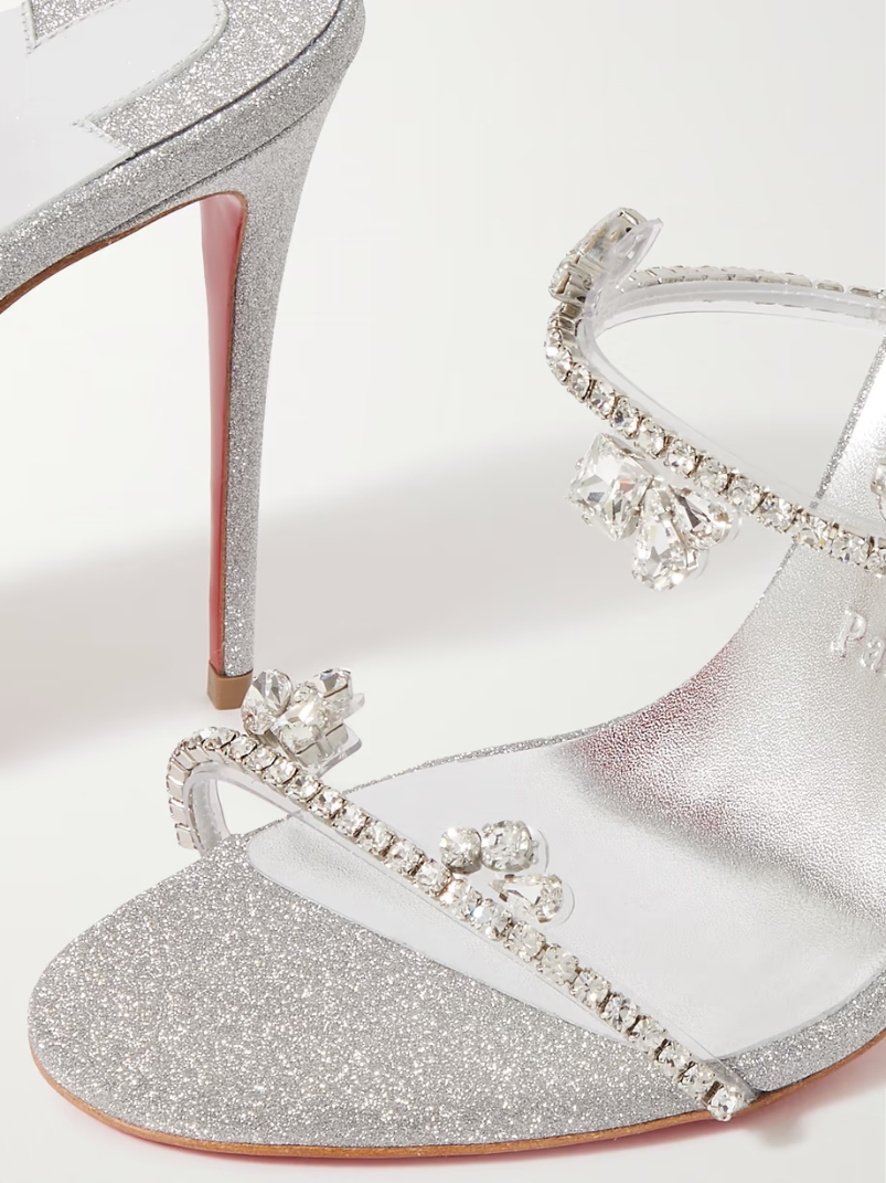 Just Queen 100 crystal-embellished PVC mules Just Queen 100 crystal-embellished PVC mules