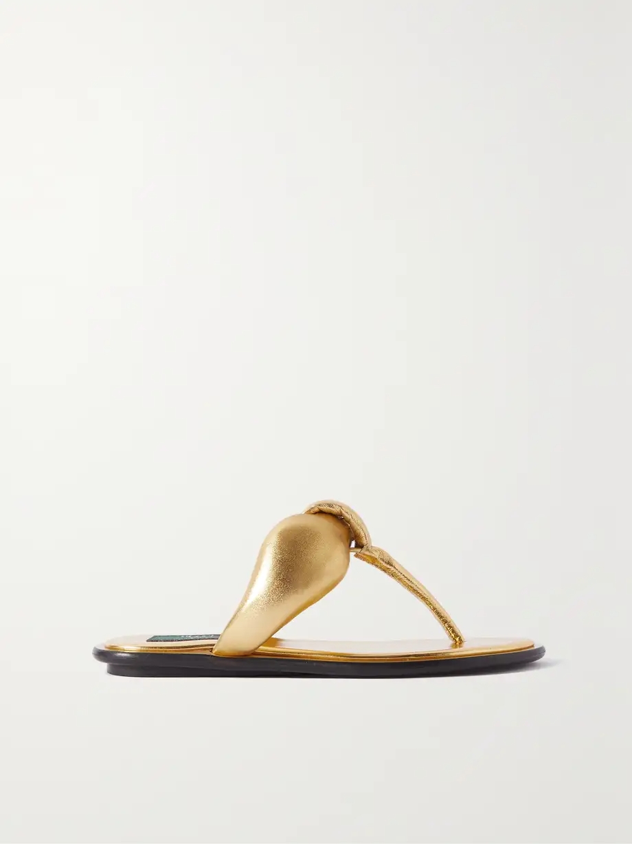 Padded metallic leather sandals Padded metallic leather sandals
