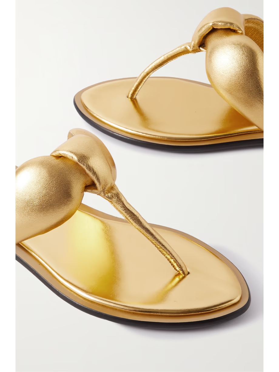Padded metallic leather sandals Padded metallic leather sandals