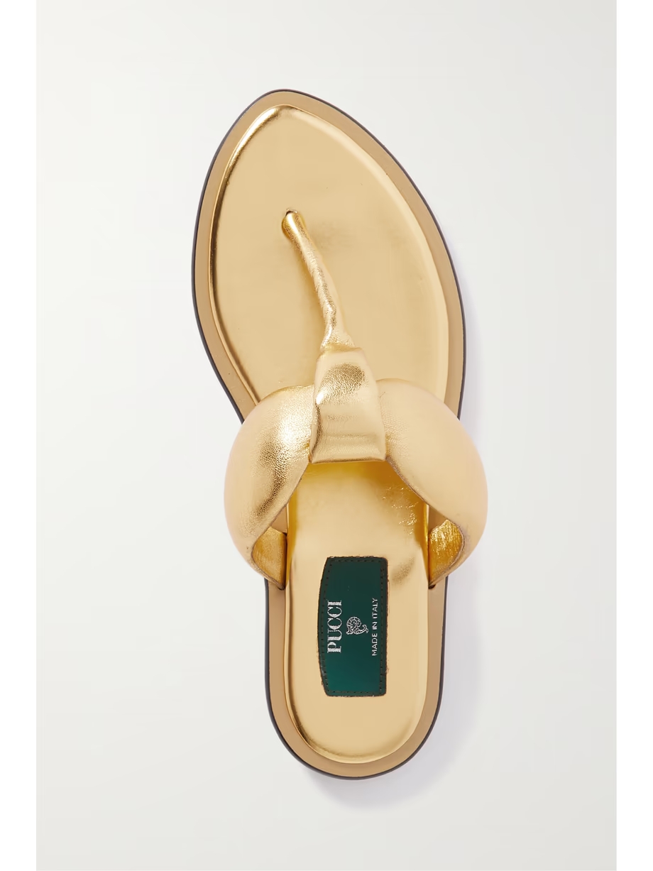 Padded metallic leather sandals Padded metallic leather sandals