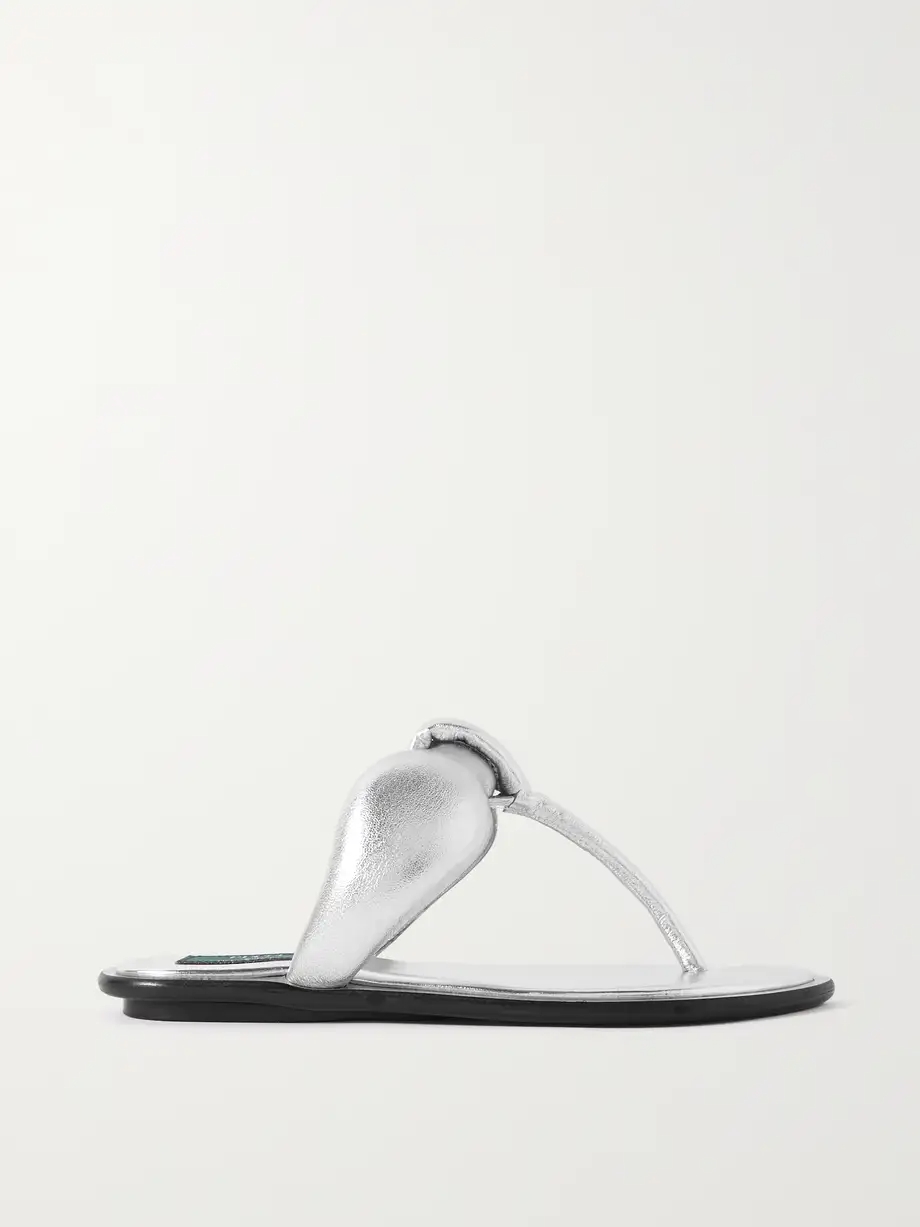 Padded metallic leather sandals Padded metallic leather sandals