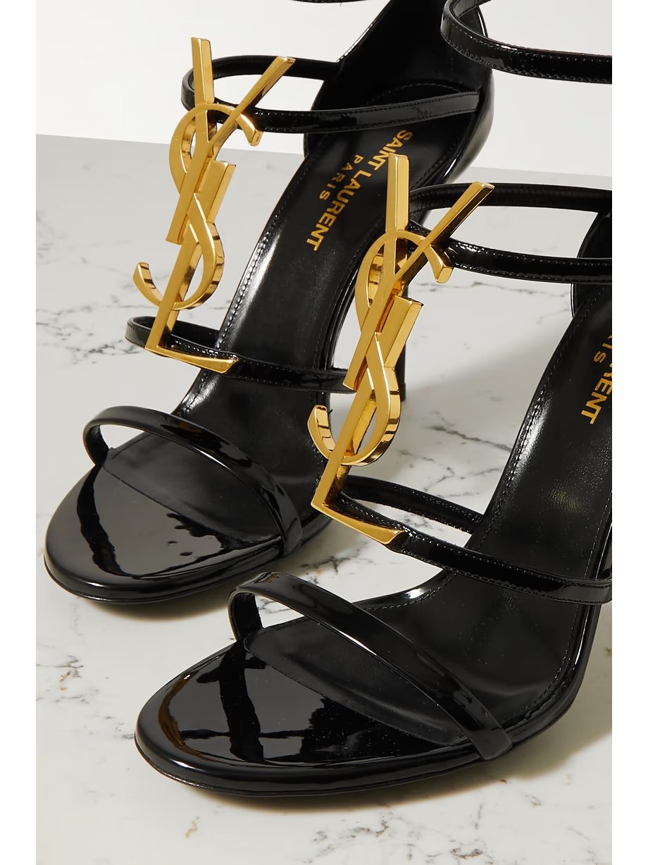 Cassandra embellished patent-leather sandals Cassandra embellished patent-leather sandals