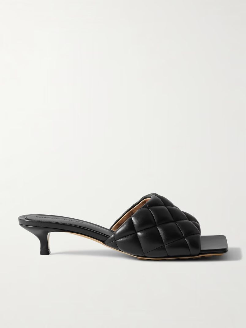 Quilted leather mules Quilted leather mules