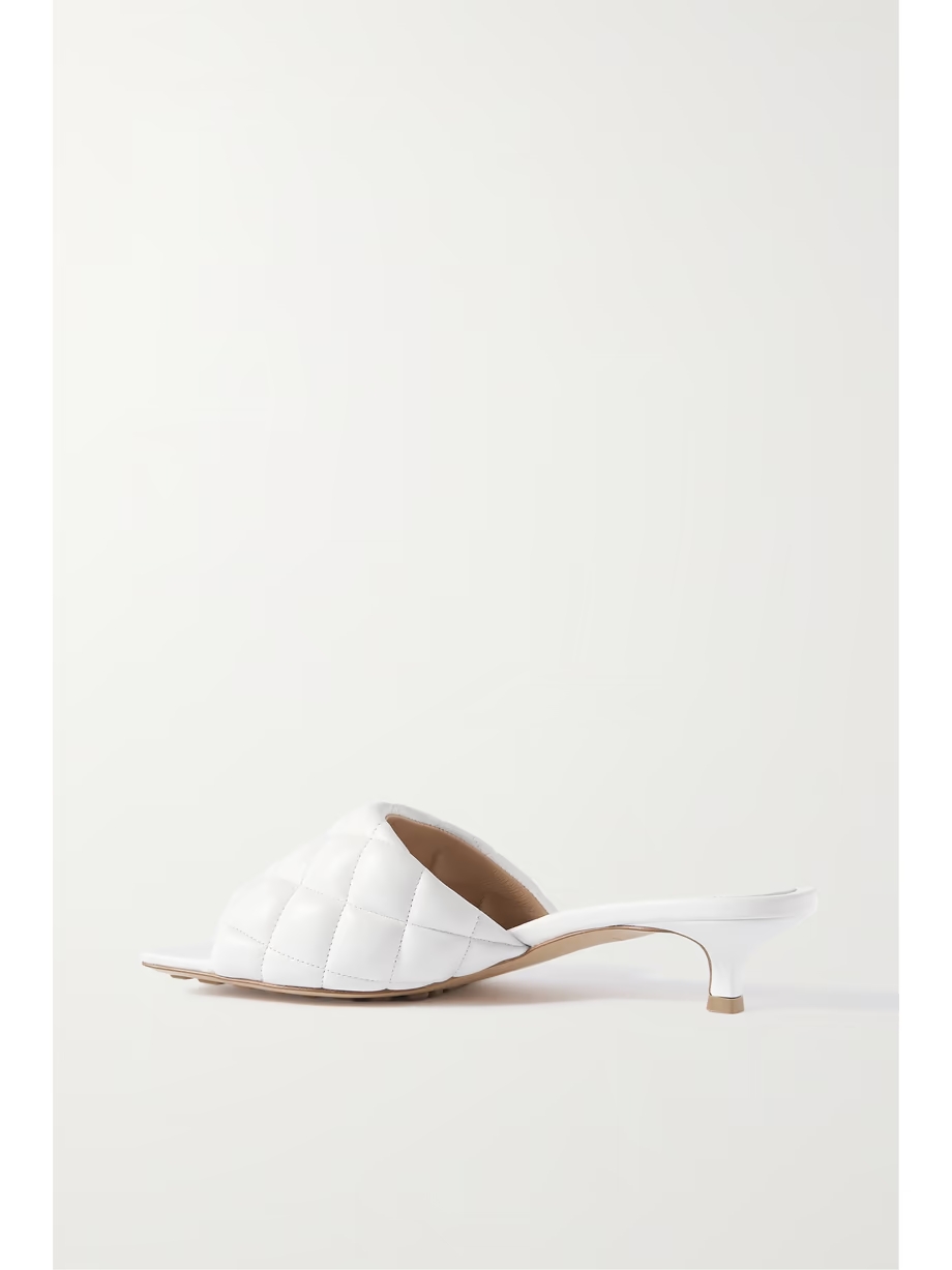 Padded quilted leather mules Padded quilted leather mules