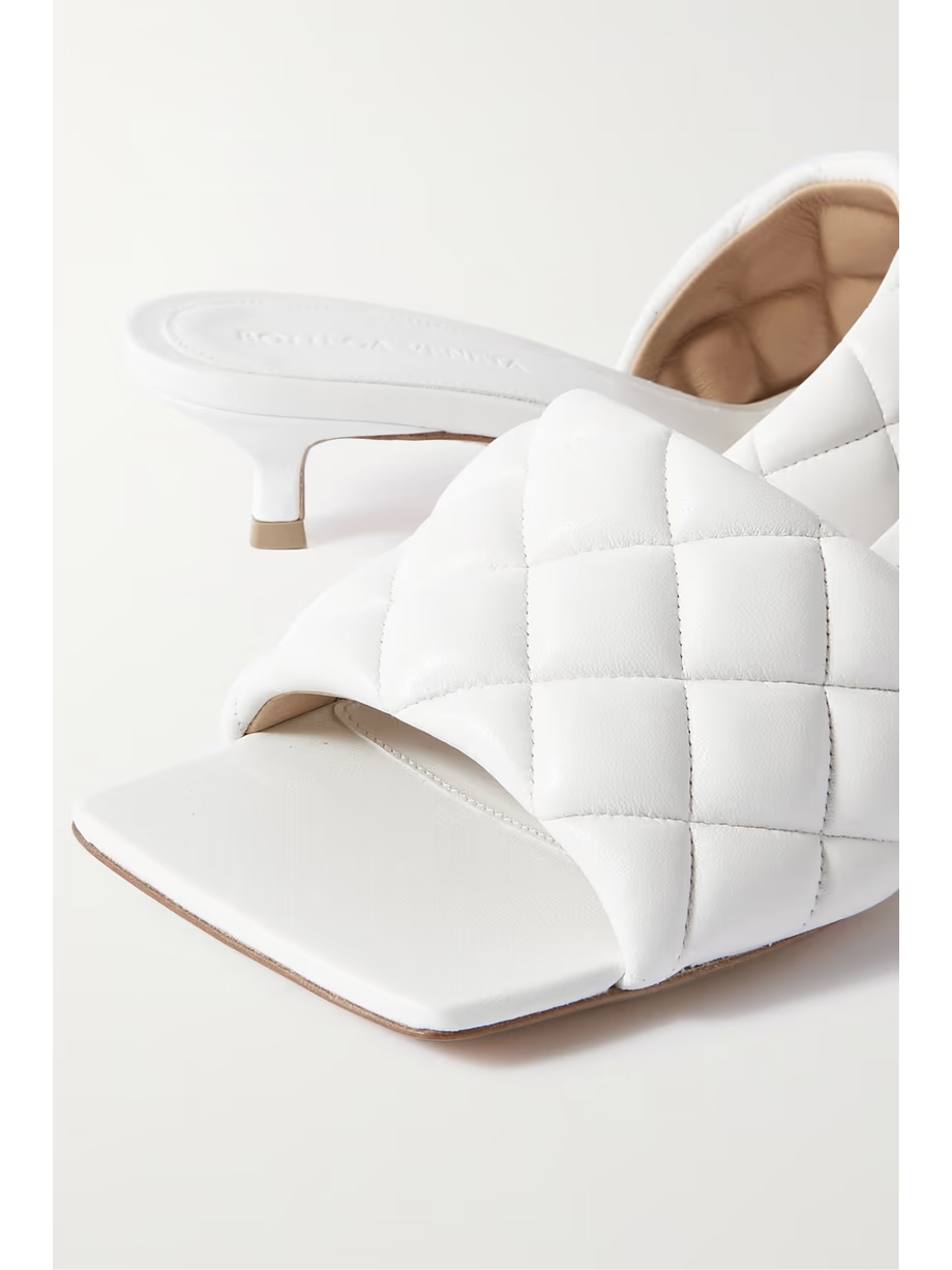 Padded quilted leather mules Padded quilted leather mules