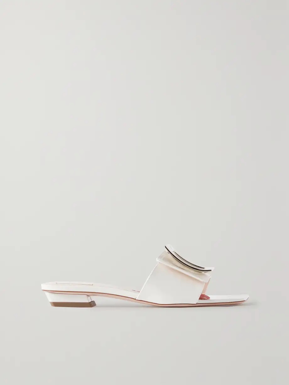 Belle Vivier embellished patent-leather mules Belle Vivier embellished patent-leather mules