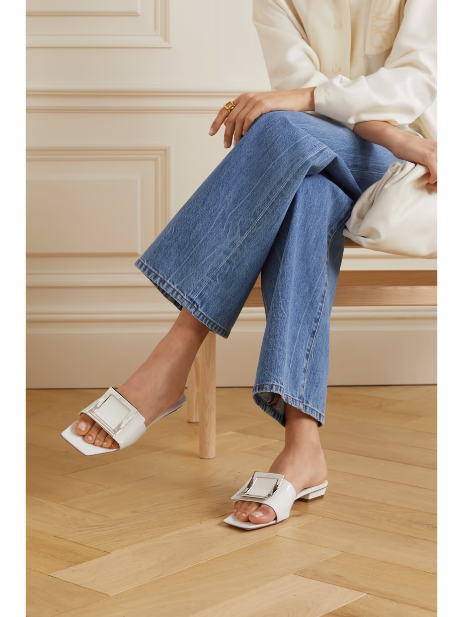Belle Vivier embellished patent-leather mules Belle Vivier embellished patent-leather mules