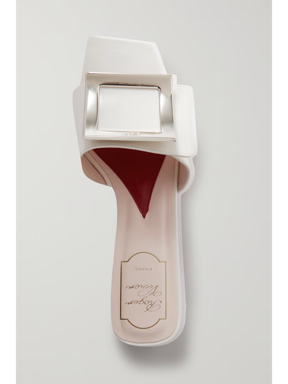 Belle Vivier embellished patent-leather mules Belle Vivier embellished patent-leather mules