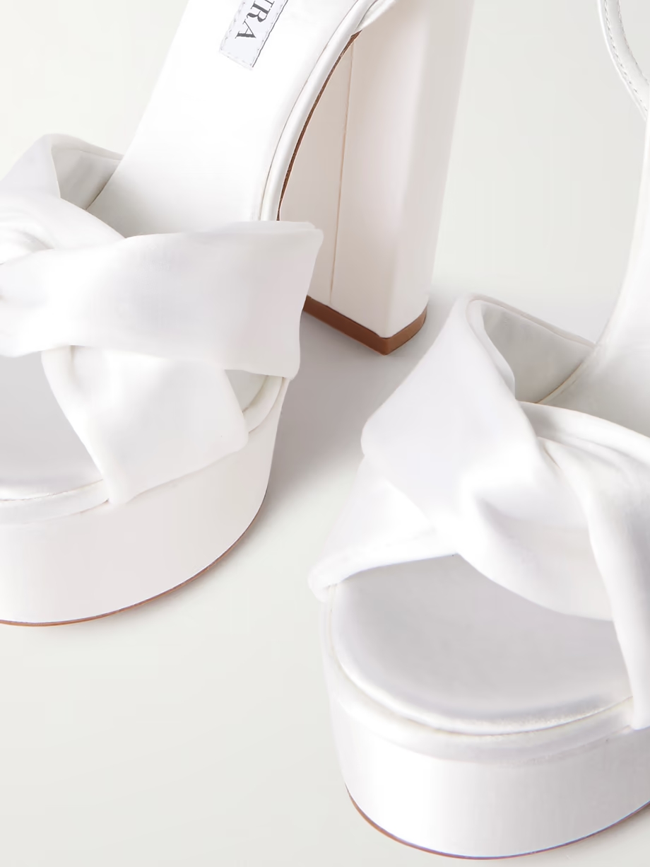 Olie Plateau 140 knotted satin platform sandals Olie Plateau 140 knotted satin platform sandals