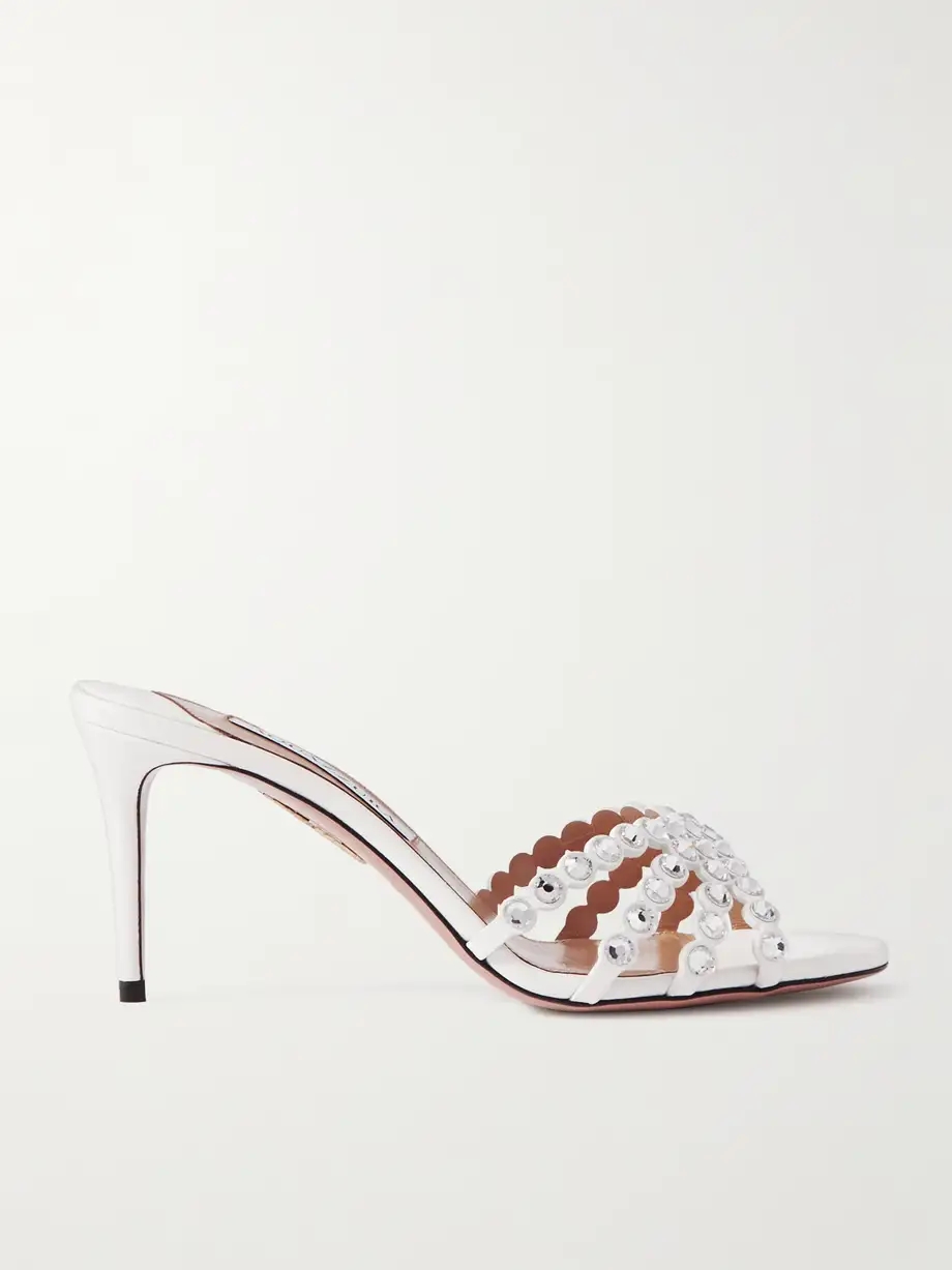 Tequila 75 crystal-embellished leather mules Tequila 75 crystal-embellished leather mules