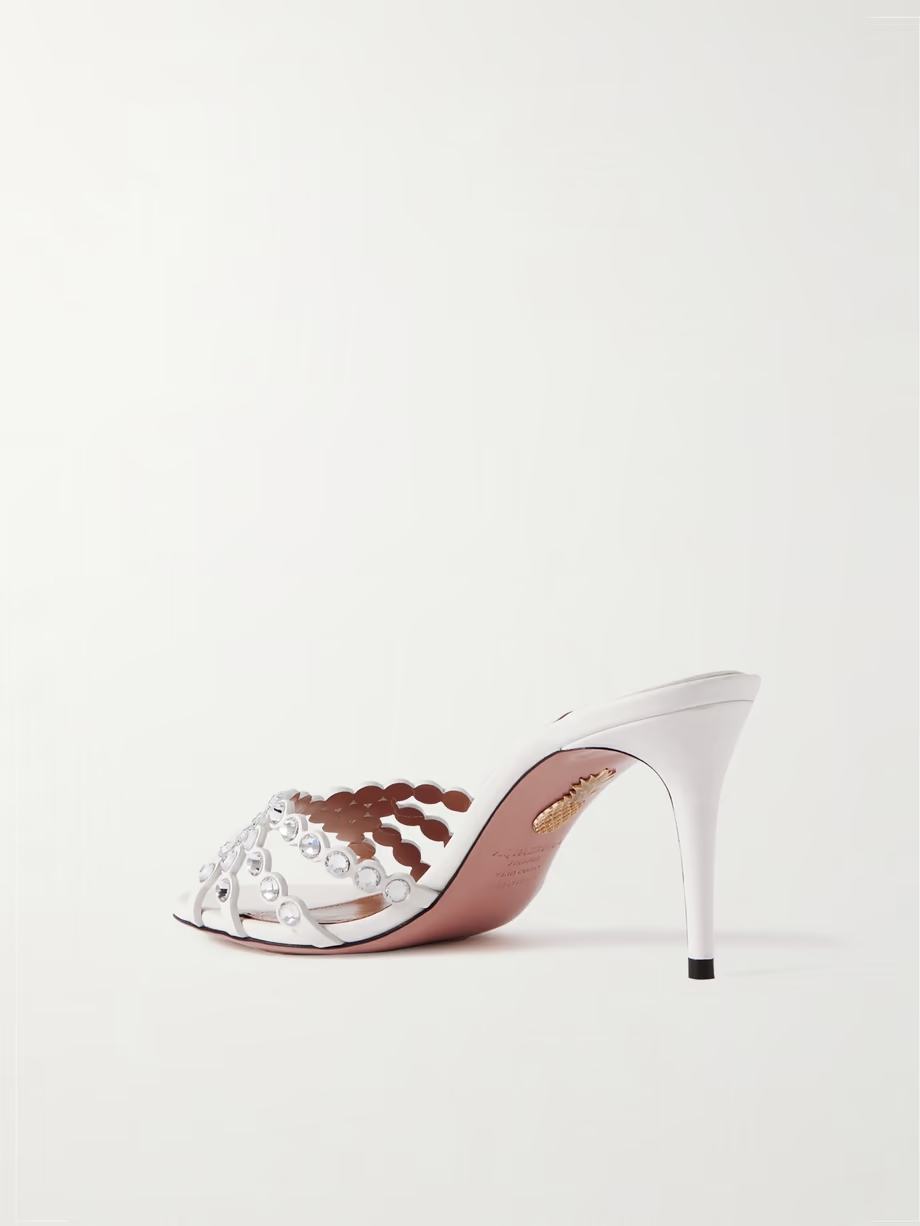 Tequila 75 crystal-embellished leather mules Tequila 75 crystal-embellished leather mules
