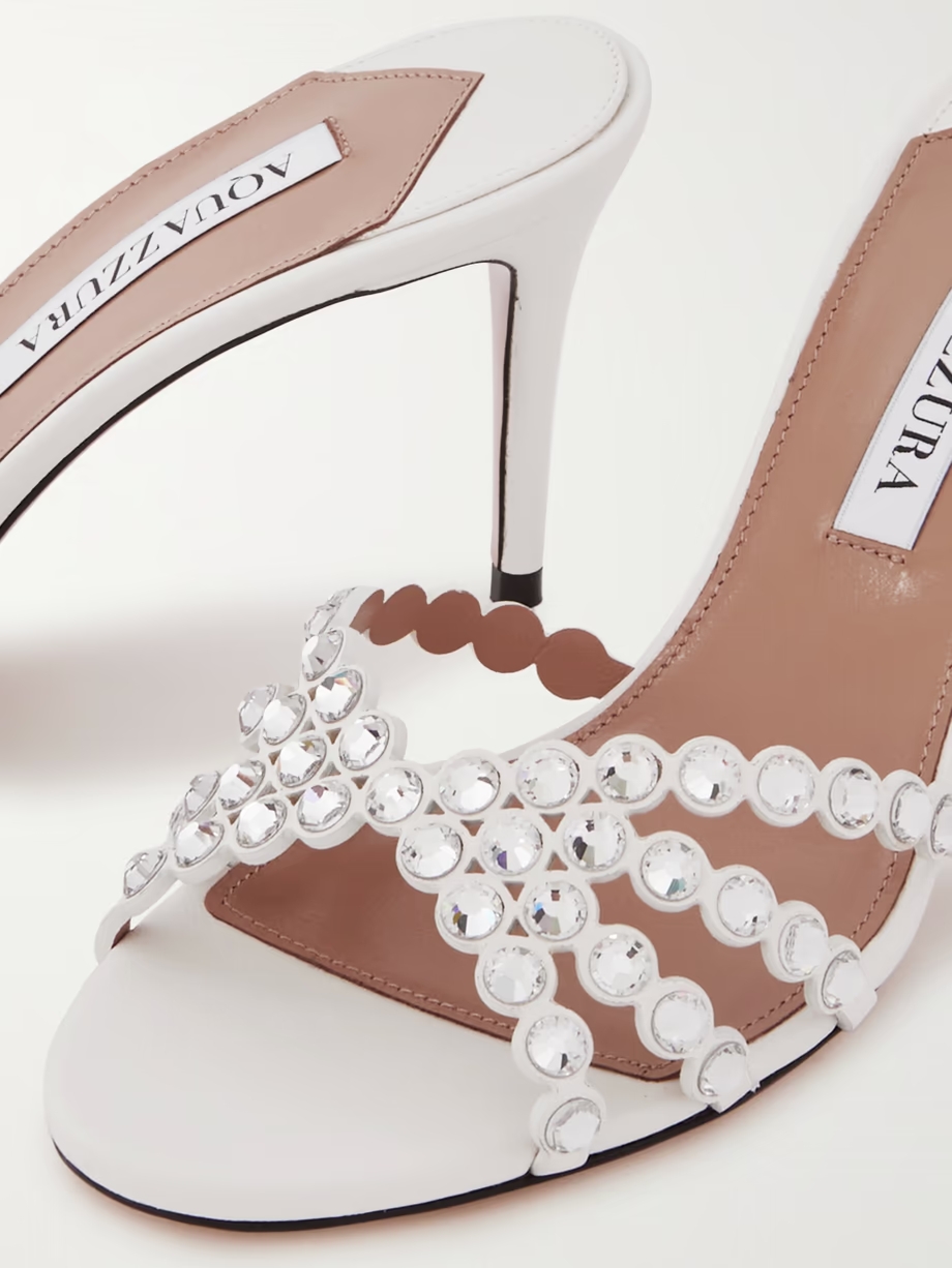 Tequila 75 crystal-embellished leather mules Tequila 75 crystal-embellished leather mules