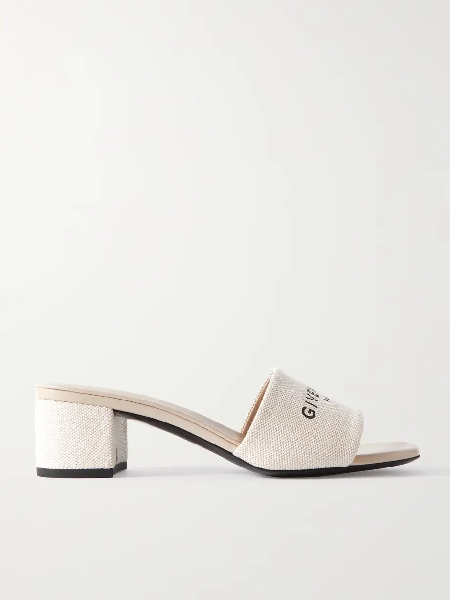 4G logo-print canvas mules 4G logo-print canvas mules