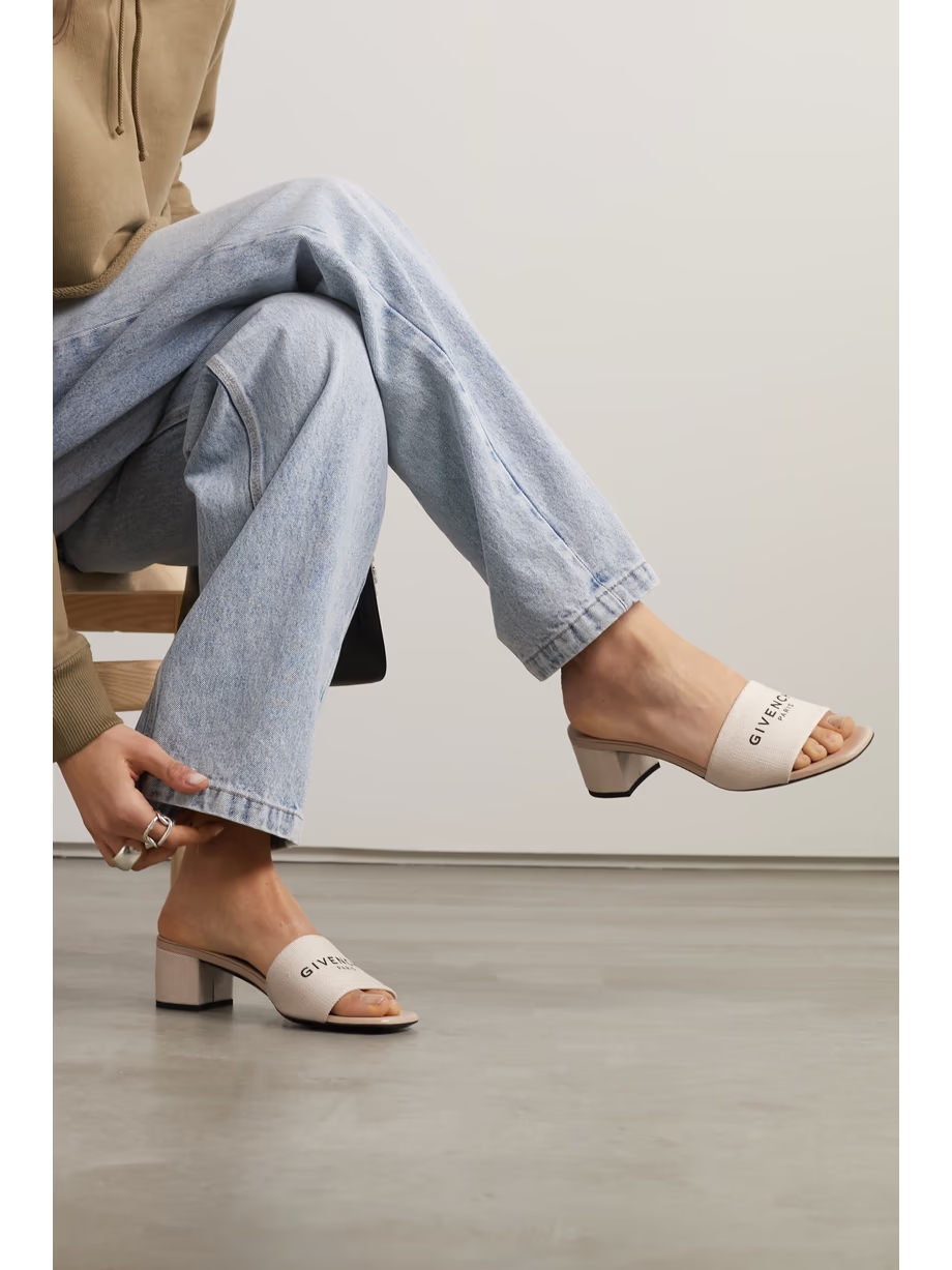 4G logo-print canvas mules 4G logo-print canvas mules