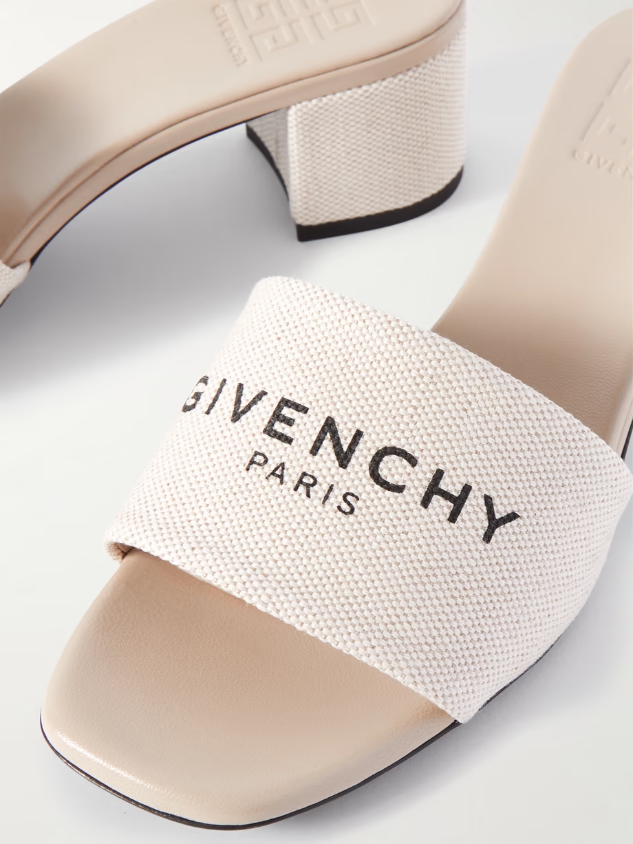 4G logo-print canvas mules 4G logo-print canvas mules