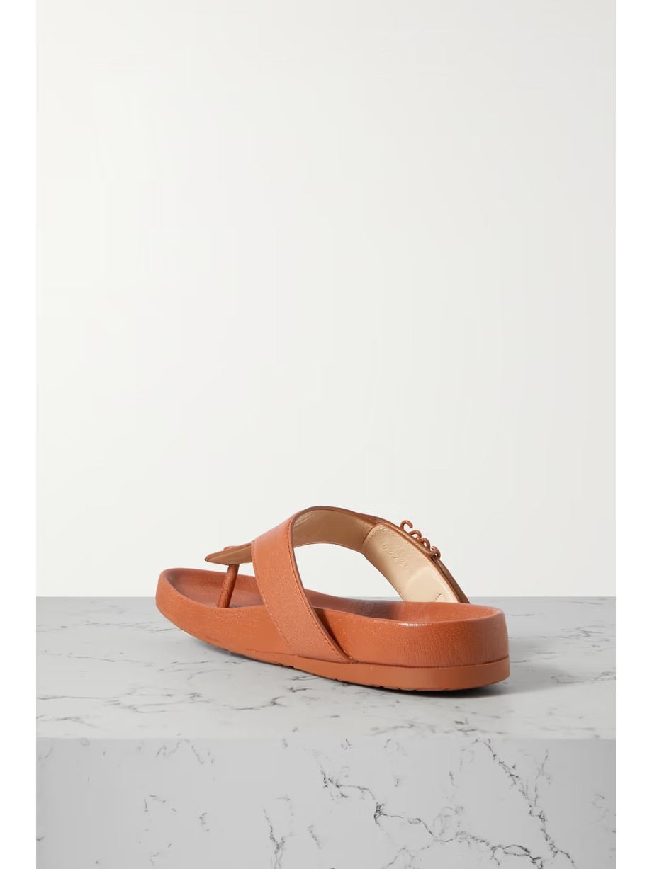 Ease embellished leather flip flops Ease embellished leather flip flops
