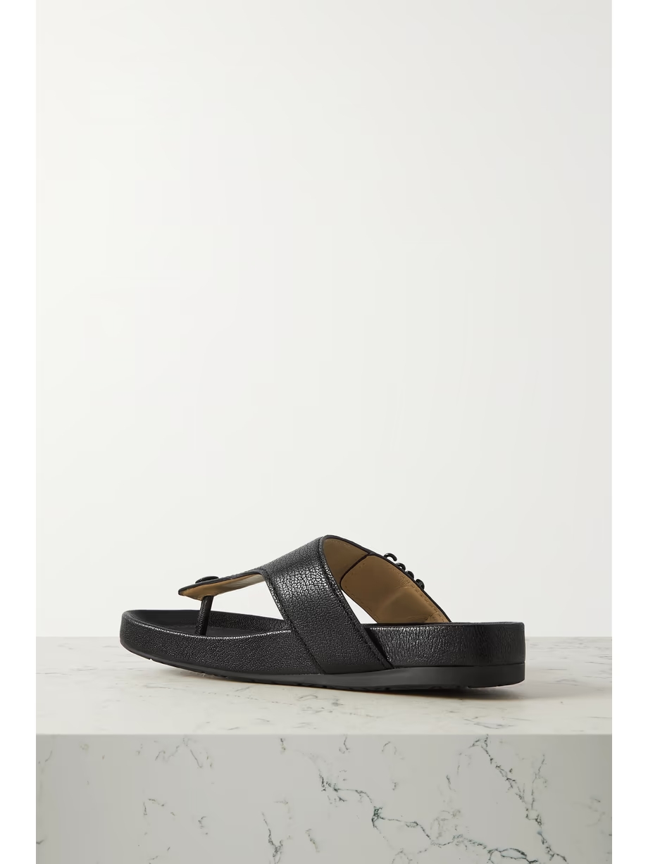 Ease embellished textured-leather sandals Ease embellished textured-leather sandals