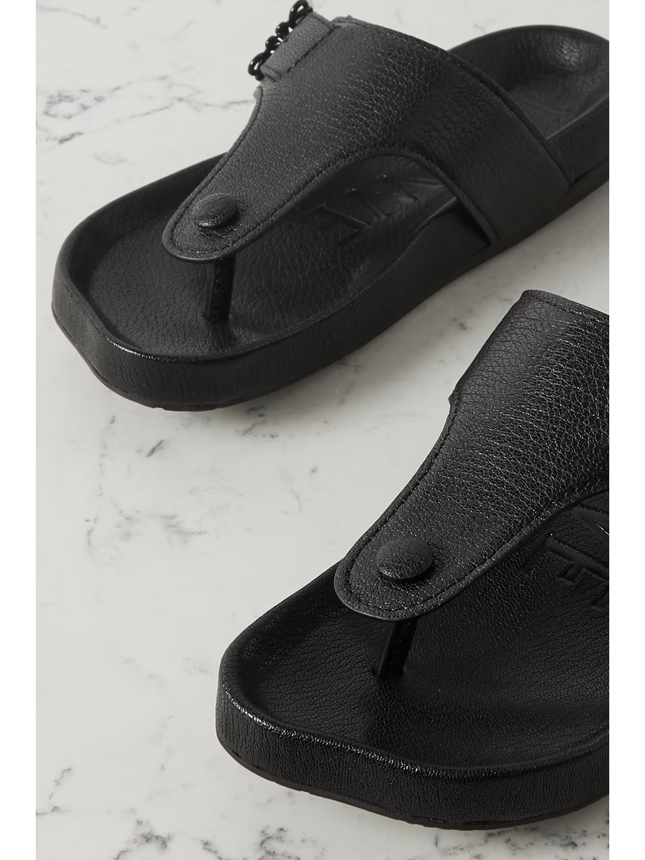 Ease embellished textured-leather sandals Ease embellished textured-leather sandals