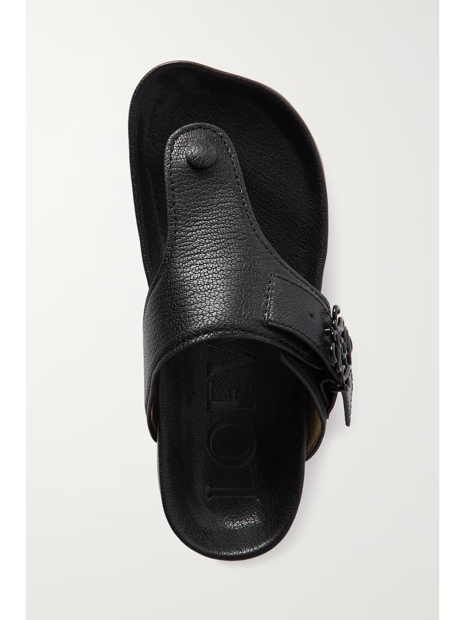 Ease embellished textured-leather sandals Ease embellished textured-leather sandals