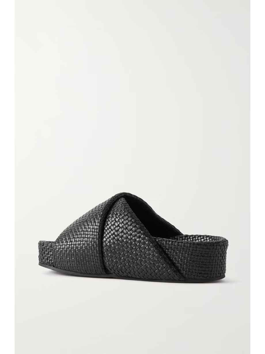 + NET SUSTAIN Woven leather platform slides + NET SUSTAIN Woven leather platform slides