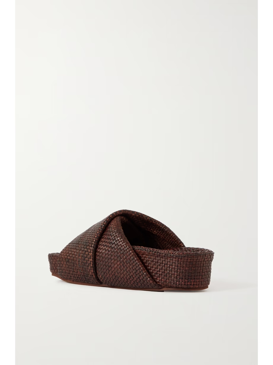 + NET SUSTAIN woven leather platform slides + NET SUSTAIN woven leather platform slides