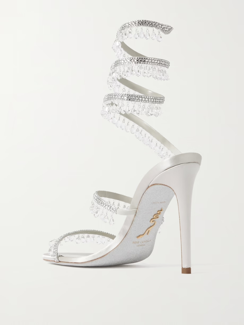 Cleo crystal-embellished satin sandals Cleo crystal-embellished satin sandals