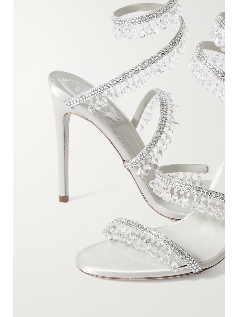 Cleo crystal-embellished satin sandals Cleo crystal-embellished satin sandals