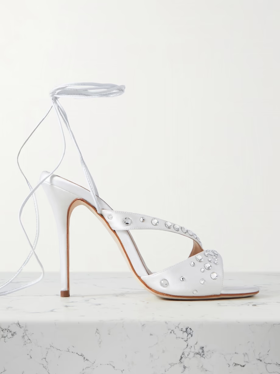 Crystal-embellished satin sandals Crystal-embellished satin sandals