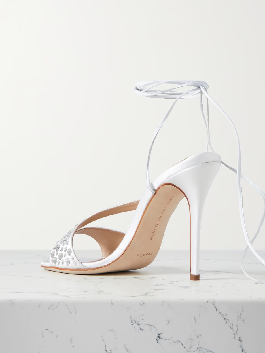 Crystal-embellished satin sandals Crystal-embellished satin sandals