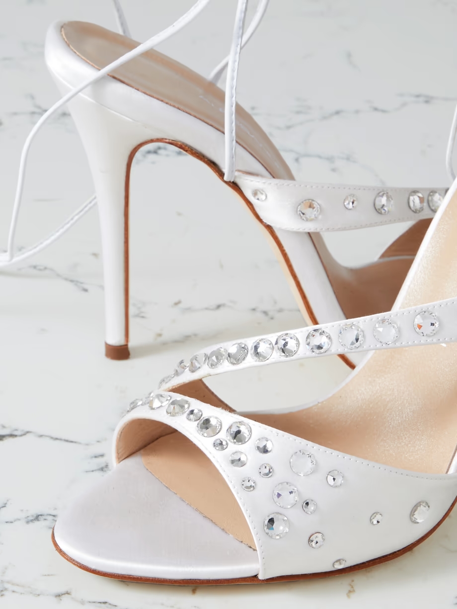 Crystal-embellished satin sandals Crystal-embellished satin sandals