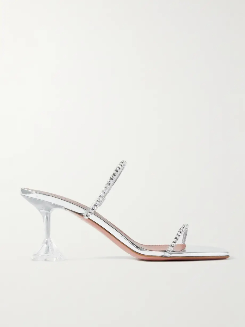 Gilda crystal-embellished PVC mules Gilda crystal-embellished PVC mules