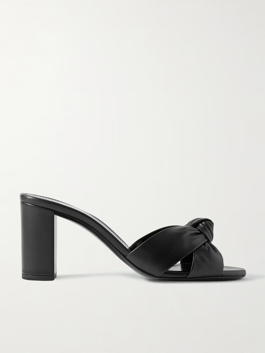 Bianca knotted leather mules Bianca knotted leather mules