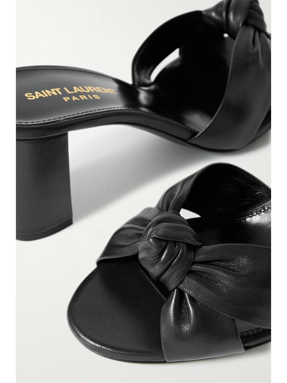 Bianca knotted leather mules Bianca knotted leather mules