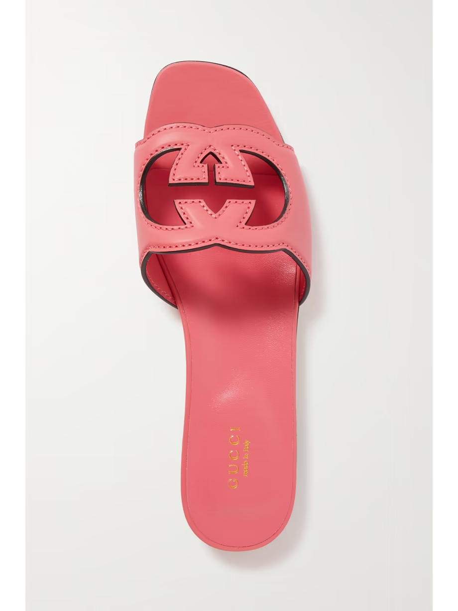 Cutout leather slides Cutout leather slides