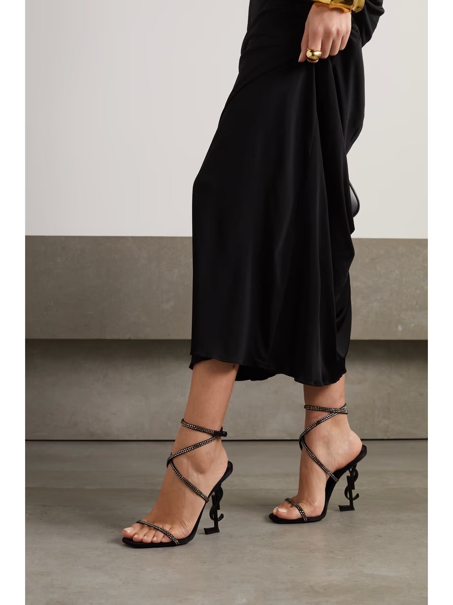 Opyum 110 crystal-embellished satin sandals Opyum 110 crystal-embellished satin sandals